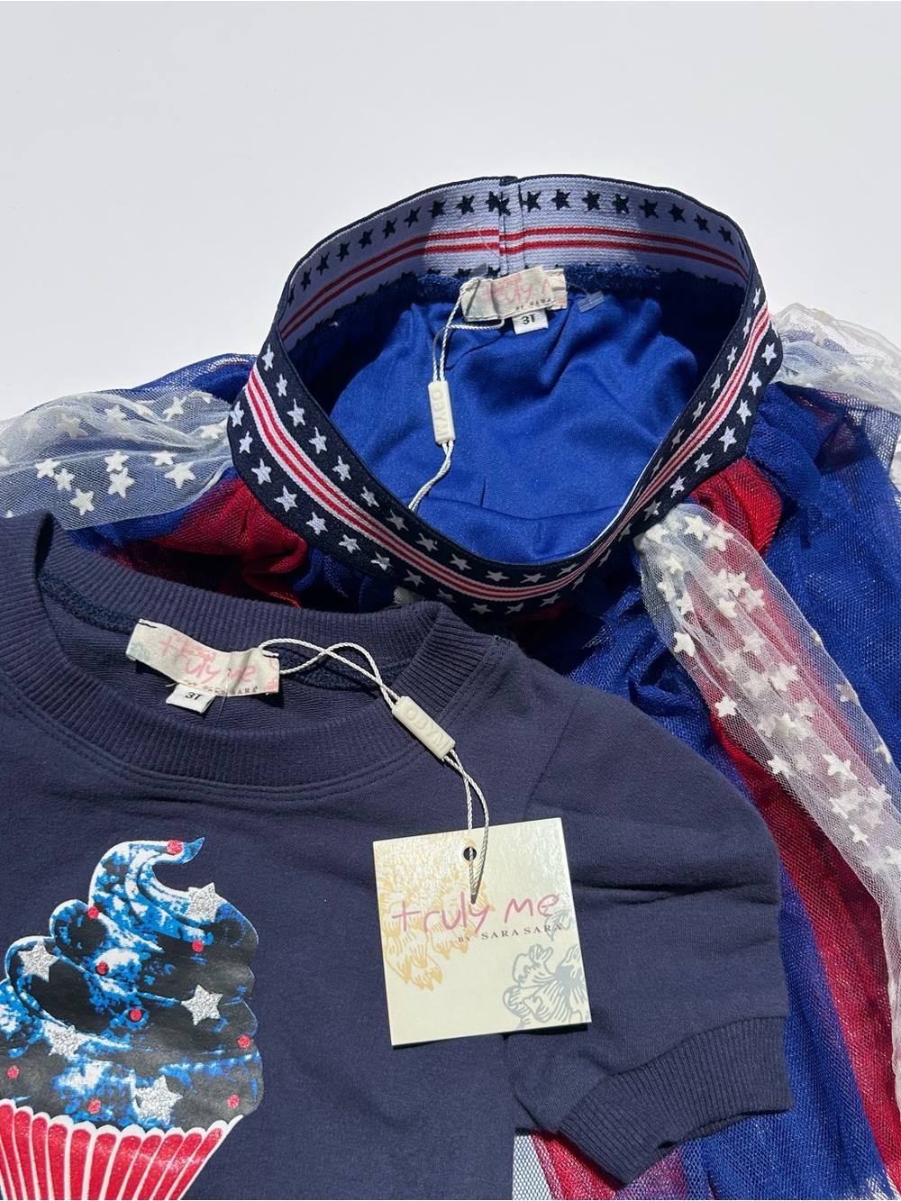 🇺🇸 Truly Me by Sara Sara Patriotic Star set - girls tutu - cupcake - 3T - Picture 6 of 7
